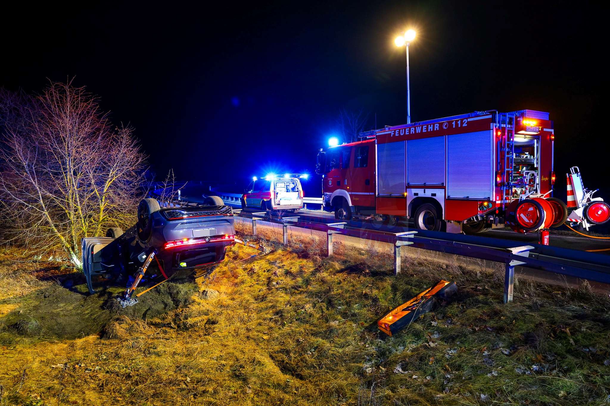 Schwerer Verkehrsunfall an der Anschlussstelle Oranienburg Zentrum-Süd
