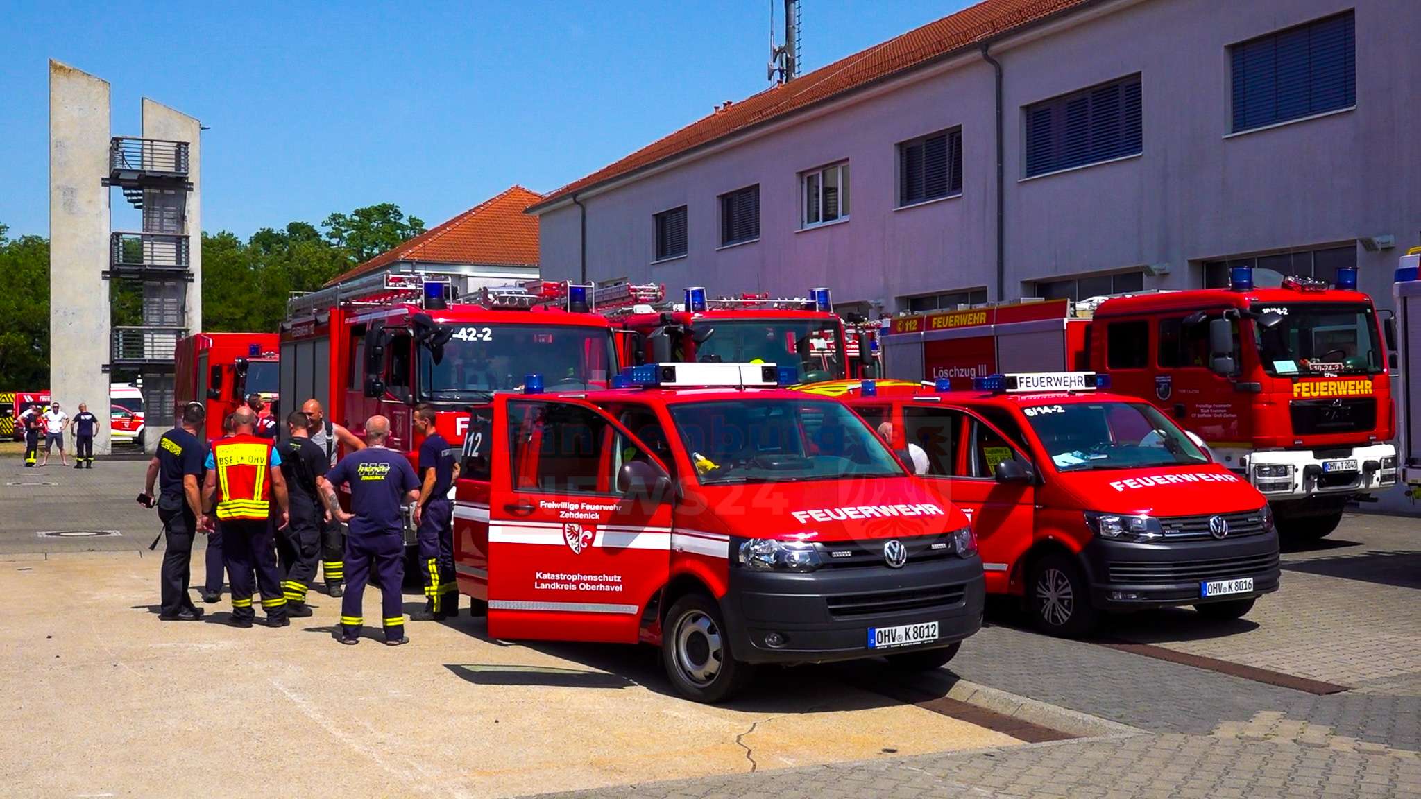 Landkreise Oberhavel und Ostprignitz-Ruppin führen gemeinsame Waldbrandübung durch