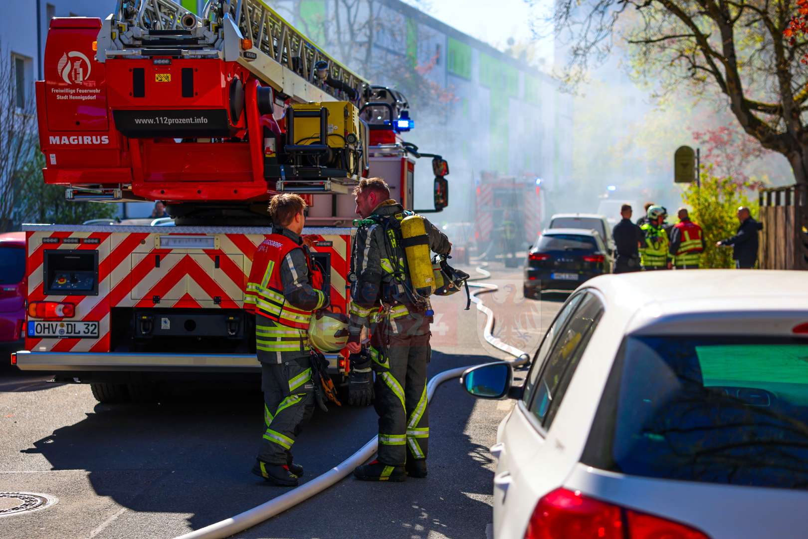 Kellerbrand in Hennigsdorf: Sieben Verletzte bei Großeinsatz