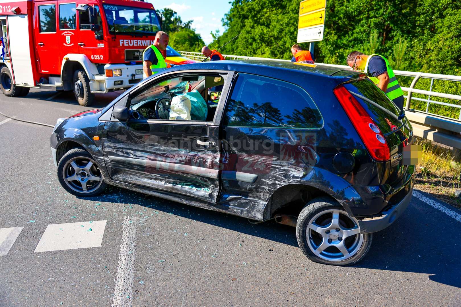 Vorfahrtsfehler an der B96-Anschlussstelle Oranienburg-Nord – Eine Person leicht verletzt