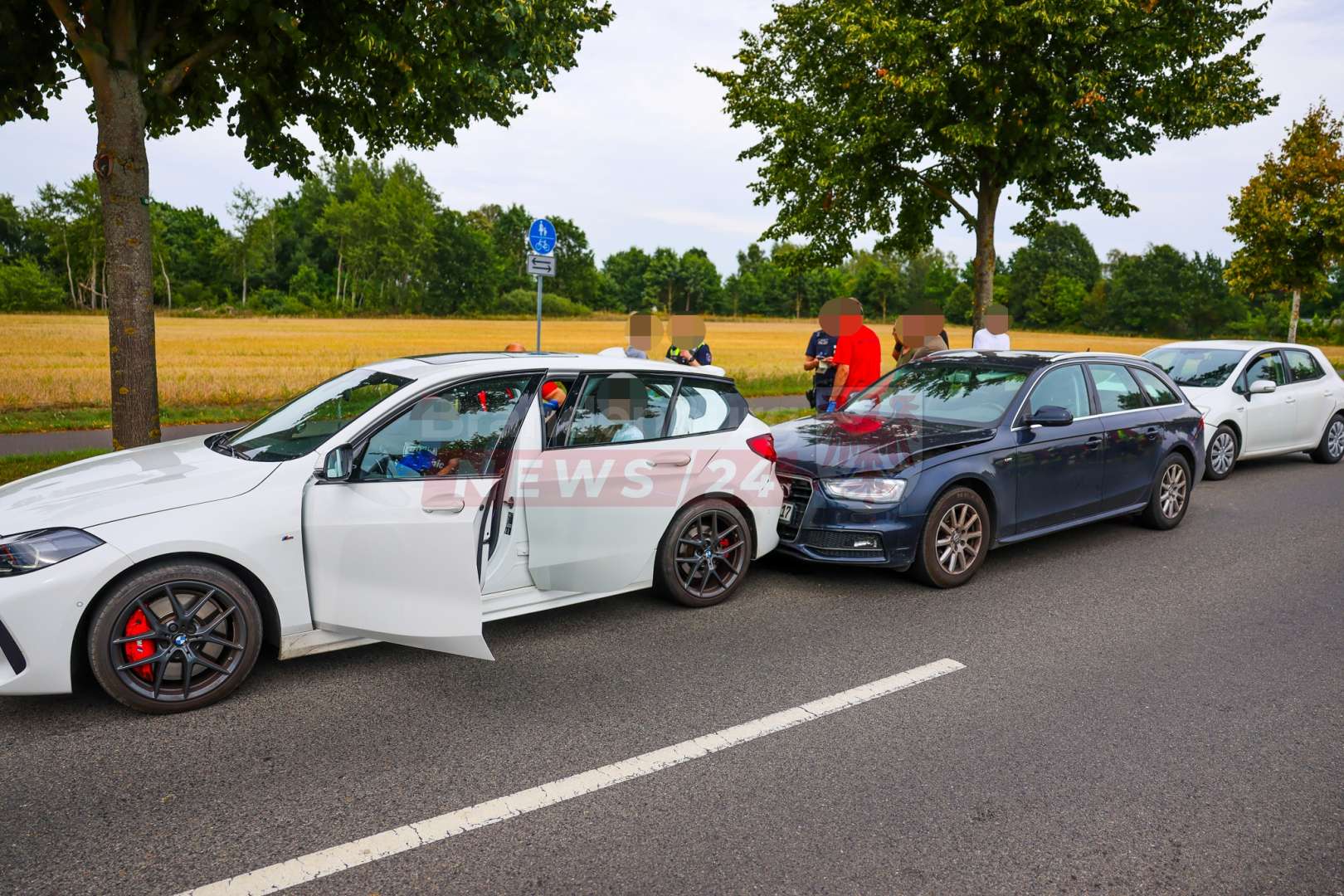 Drei Verletzte bei Auffahrunfall auf Kremmener Chaussee